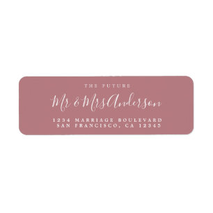 Étiquette Chic Script Future M. Mme Mariage Adresse de retou
