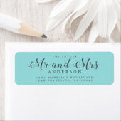 Étiquette Chic Script Future M. Mme Mariage Adresse de retou (En situation)