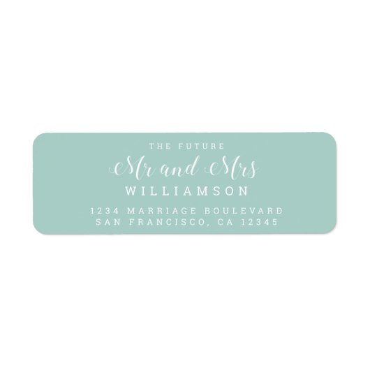 Étiquette Chic Script Future M. Mme Mariage Adresse de retou (Devant)