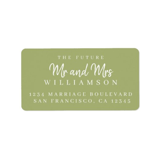 Étiquette Chic Script Future M. Mme Mariage Adresse de retou (Devant)