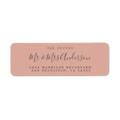 Étiquette Chic Script Future M. Mme Mariage Adresse de retou (Devant)