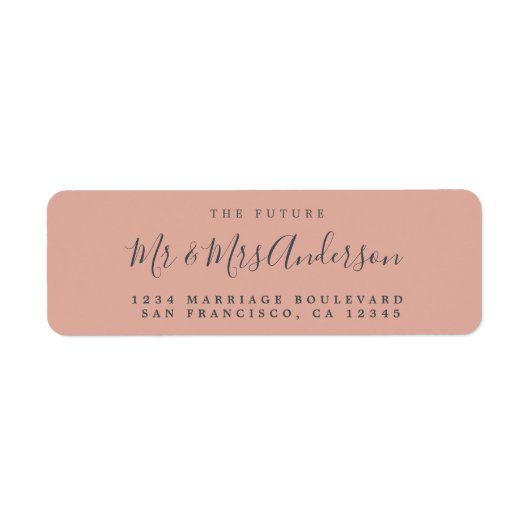 Étiquette Chic Script Future M. Mme Mariage Adresse de retou (Devant)