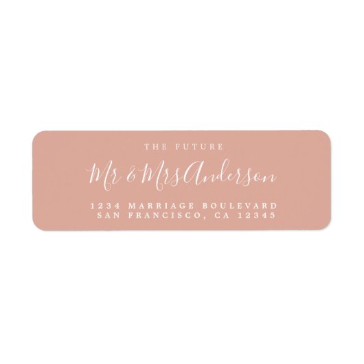 Étiquette Chic Script Future M. Mme Mariage Adresse de retou (Devant)