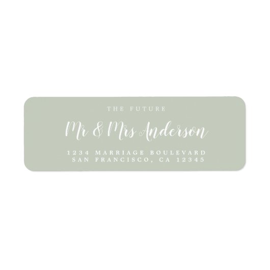 Étiquette Chic Script Future M. Mme Mariage Adresse de retou (Devant)