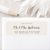 Étiquette Chic Script Future M. Mme Mariage Adresse de retou (En situation)