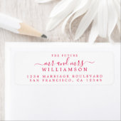 Étiquette Chic Script Future M. Mme Mariage Adresse de retou (En situation)