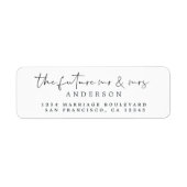 Étiquette Chic Script Future M. Mme Mariage Adresse de retou (Devant)