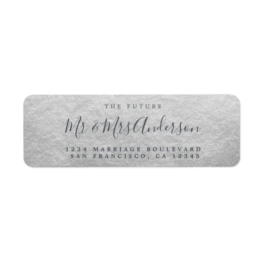 Étiquette Chic Script Future M. Mme Mariage Adresse de retou (Devant)
