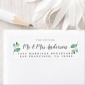 Étiquette Chic Script Future M. Mme Mariage Adresse de retou (En situation)