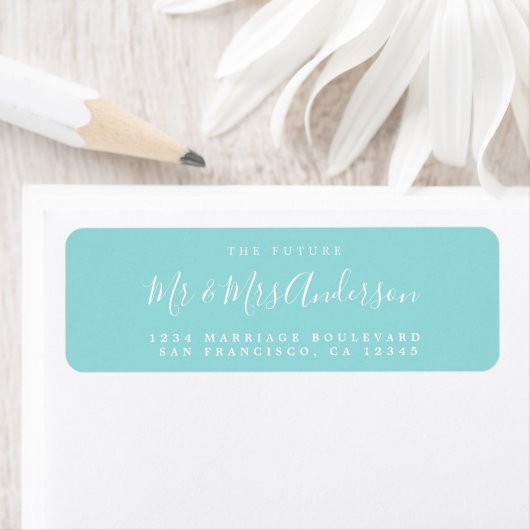 Étiquette Chic Script Future M. Mme Mariage Adresse de retou (En situation)