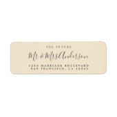 Étiquette Chic Script Future M. Mme Mariage Adresse de retou (Devant)