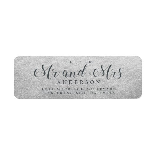 Étiquette Chic Script Future M. Mme Mariage Adresse de retou (Devant)