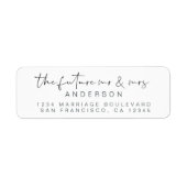 Étiquette Chic Script Future M. Mme Mariage Adresse de retou (Devant)