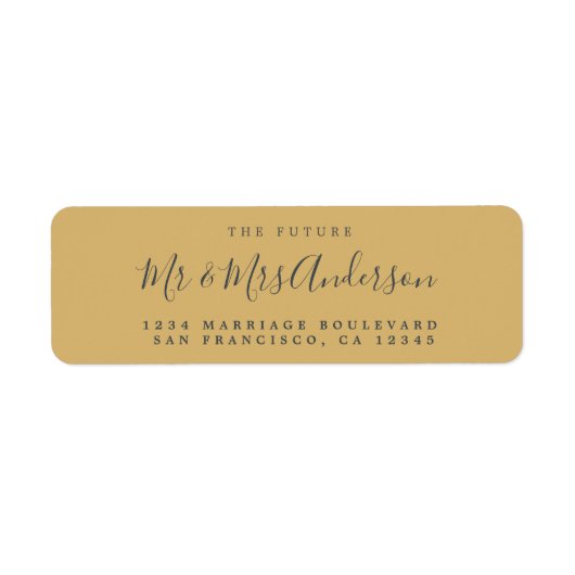 Étiquette Chic Script Future M. Mme Mariage Adresse de retou (Devant)