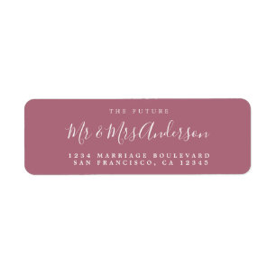 Étiquette Chic Script Future M. Mme Mariage Retour Adresse L