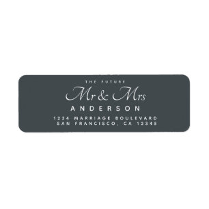 Étiquette Chic Script Future M. Mme Off-Black Adresse de ret