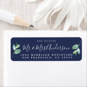 Étiquette Chic Script Future Mr Mrs Adresse de Retour de Mar (En situation)
