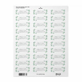 Étiquette Chic Script Green Foliage Mariage Adresse de retou (Feuille entière)