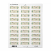 Étiquette Chic Script Green Foliage Mariage Adresse de retou (Feuille entière)