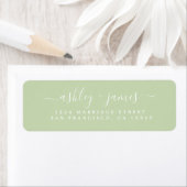 Étiquette Chic Script Green Mariage Adresse de retour (En situation)