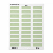Étiquette Chic Script Green Mariage Adresse de retour (Feuille entière)