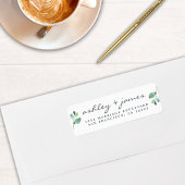 Étiquette Chic Script Greenery Mariage Adresse de retour