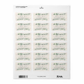 Étiquette Chic Script Greenery Mariage Ivory Adresse de reto (Feuille entière)