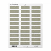 Étiquette Chic Script Moss Grey Mariage Adresse de retour (Feuille entière)