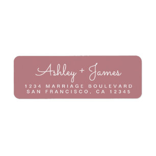 Étiquette Chic Script Names Dusty Rose Adresse de retour