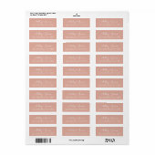 Étiquette Chic Script Names Dusty Rose Adresse de retour (Feuille entière)