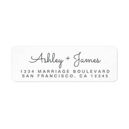 Étiquette Chic Script Names Mariage Adresse de retour (Devant)