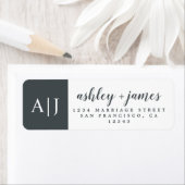 Étiquette Chic Script Names Monogram Mariage Adresse de reto (En situation)