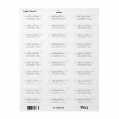 Étiquette Chic Script Navy Nom bleu Adresse de retour (Feuille entière)