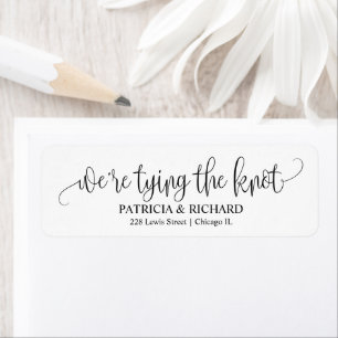 Étiquette Chic Script Nous Nous Marions Adresse de Retour
