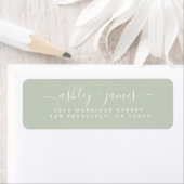 Étiquette Chic Script Pastel Green Mariage Adresse de retour (En situation)