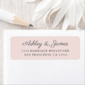 Étiquette Chic Script Pastel Mariage rose Adresse de retour (En situation)