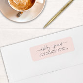 Étiquette Chic Script Pastel Mariage rose Adresse de retour