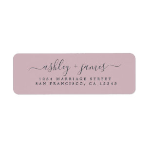 Étiquette Chic Script Pastel Purple Mariage Adresse de retou