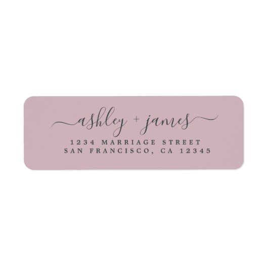 Étiquette Chic Script Pastel Purple Mariage Adresse de retou (Devant)