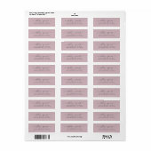 Étiquette Chic Script Pastel Purple Mariage Adresse de retou (Feuille entière)