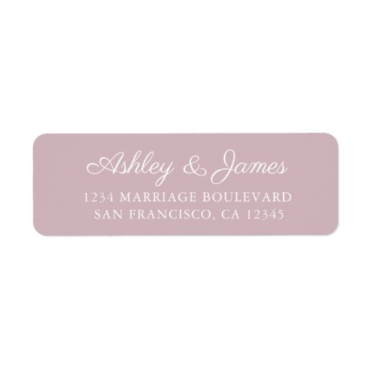 Étiquette Chic Script Pastel Purple Mariage Adresse de retou (Devant)