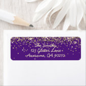 Étiquette Chic Script Purple Parties scintillant Mariage Adr (En situation)