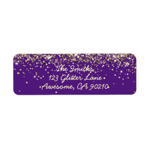 Étiquette Chic Script Purple Parties scintillant Mariage Adr