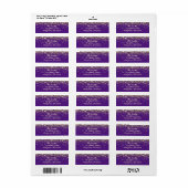 Étiquette Chic Script Purple Parties scintillant Mariage Adr (Feuille entière)
