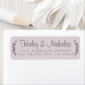Étiquette Chic Script Rustic Foliage Mariage Adresse de reto (En situation)