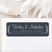 Étiquette Chic Script Rustic Foliage Mariage Adresse de reto (En situation)