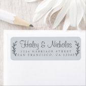 Étiquette Chic Script Rustic Foliage Mariage Adresse de reto (En situation)