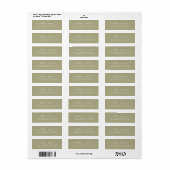 Étiquette Chic Script Sage Green Mariage Adresse de retour (Feuille entière)