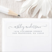 Étiquette Chic Script Silver Ink Nom Adresse de retour (En situation)