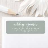 Étiquette Chic Script Storm Grey Mariage Adresse de retour (En situation)